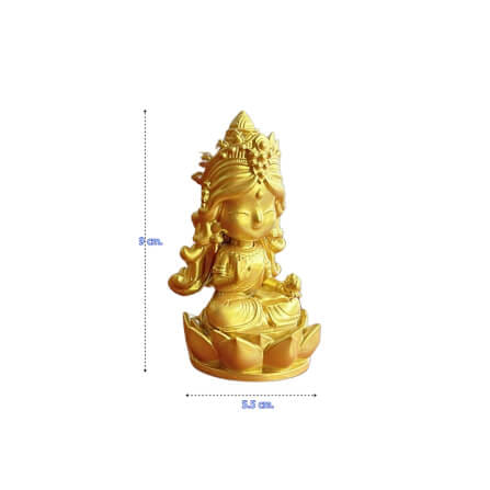 พระแม่ลักษมี ปางประทานพร KAF AT-02 รุ่นทิพยธารา สูง 9 ซม. สีทองศิริ_4