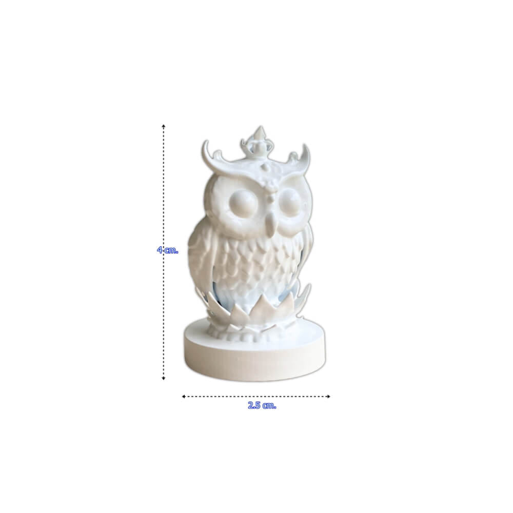 นกฮูกอูลูกะ KAF AT-04 รุ่น ทิพยเนตร สูง 4 ซม. สีขาววิจิตร