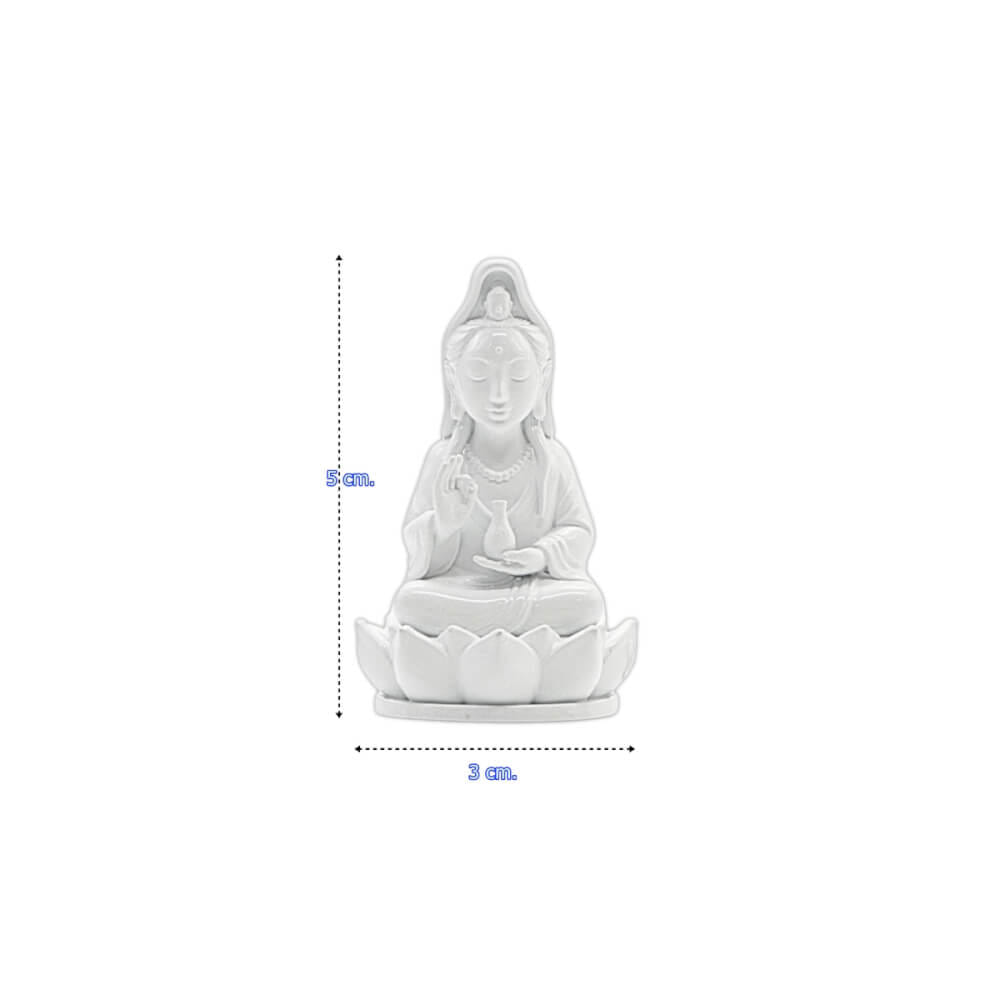 เจ้าแม่กวนอิมจิ๋ว KAF AT-07 รุ่นเมตตาธารา สูง 5 ซม. ขาวศานติ