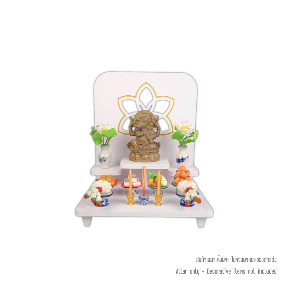 หิ้งพระโมเดิร์น KAF รุ่น BDSTEP01 ลายบัวฉลุ เซาะร่องลงทอง