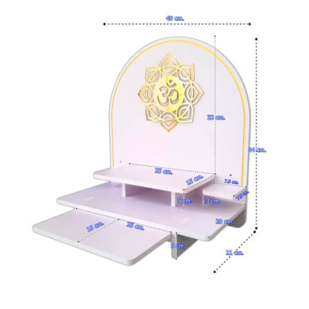 หิ้งพระตั้งโต๊ะและติดผนัง KAF รุ่น BIGPLUS01-AC ขนาดใหญ่ ลายโอม 8 แฉก พร้อมถาดสไลด์_4