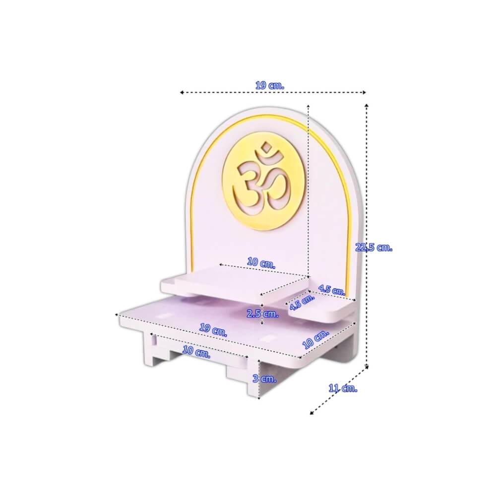 หิ้งพระตั้งโต๊ะและติดผนัง KAF รุ่น BIGPLUS01-AC ขนาดเล็ก ลายโอม กระจกทอง พร้อมถาดสไลด์_5
