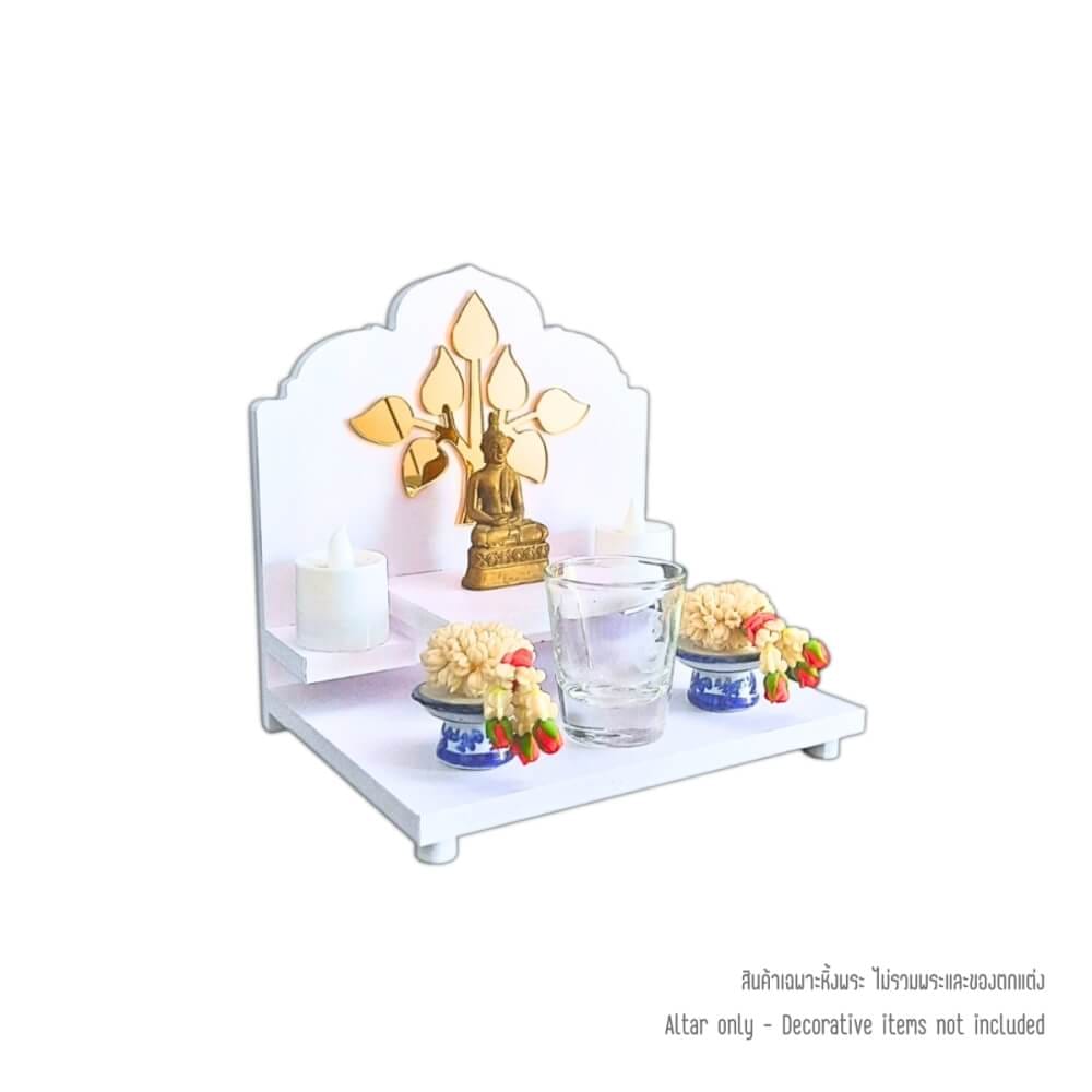 หิ้งพระตั้งโต๊ะและติดผนังขนาดเล็ก KAF รุ่น G1-AC ลายโพธิ์ยอดเล็ก-AC