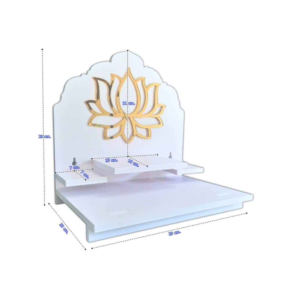 หิ้งพระมินิมอล KAF รุ่น G2-AC ลายบัวใหญ่ กระจกทอง_4