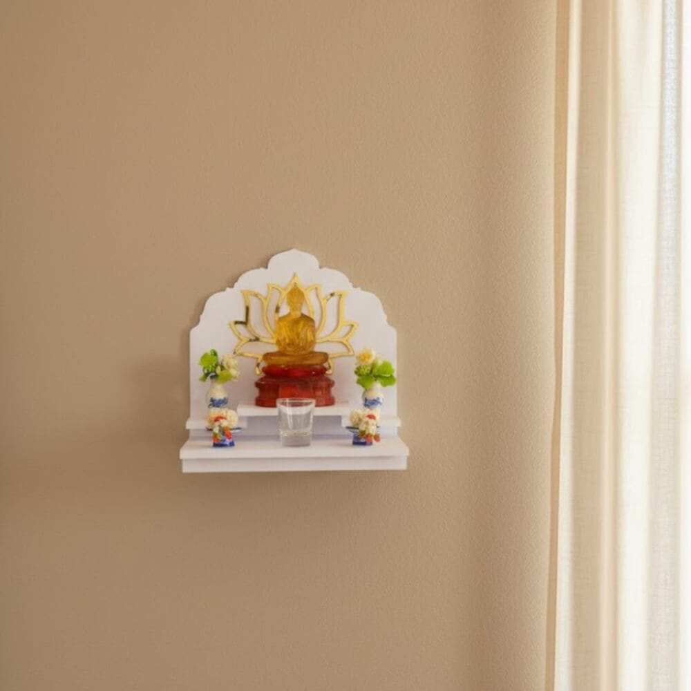 หิ้งพระมินิมอล KAF รุ่น G2-AC ลายบัวใหญ่ กระจกทอง_2