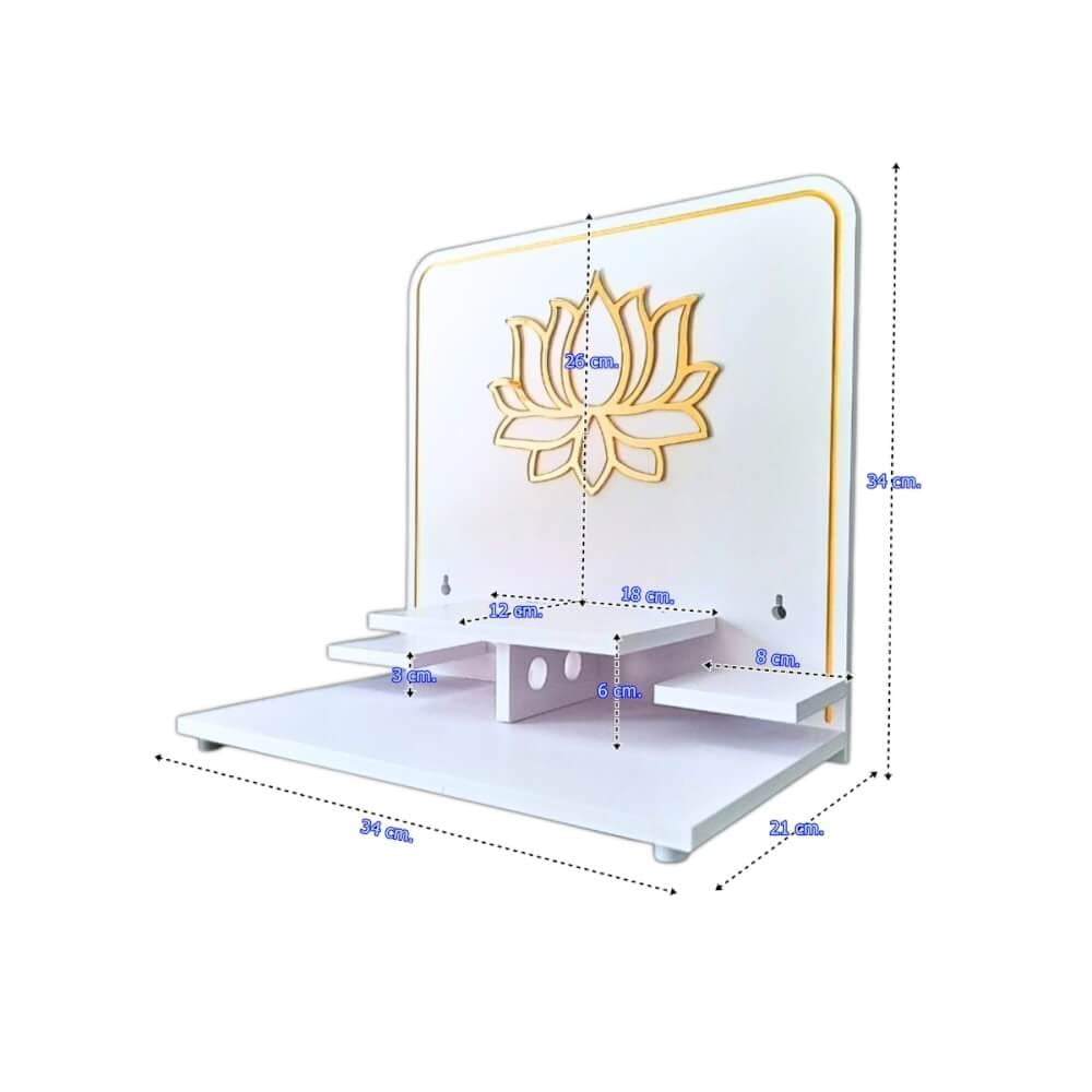 หิ้งพระโมเดิร์นตั้งโต๊ะและติดผนัง KAF รุ่น G6-AC ลายบัวใหญ่_4