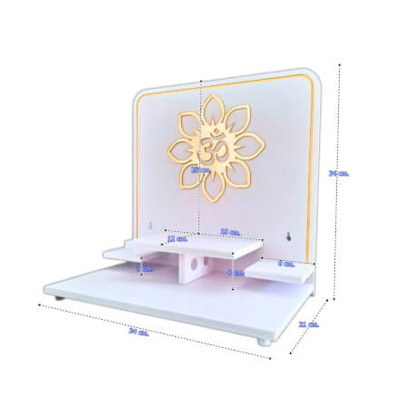 หิ้งพระโมเดิร์นตั้งโต๊ะและติดผนัง KAF รุ่น G6-AC ลายโอมดอกไม้_4