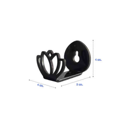 ที่แขวนพวงมาลัยติดผนัง KAF รุ่น ML01 ทรงดอกบัว สีดำ_3