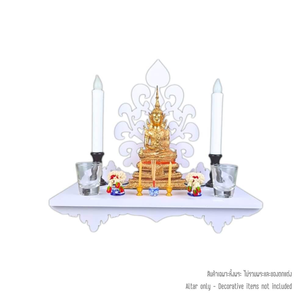 หิ้งพระตั้งโต๊ะ KAF รุ่น MN03 ลายต้นโพธิ์ฉลุ_0