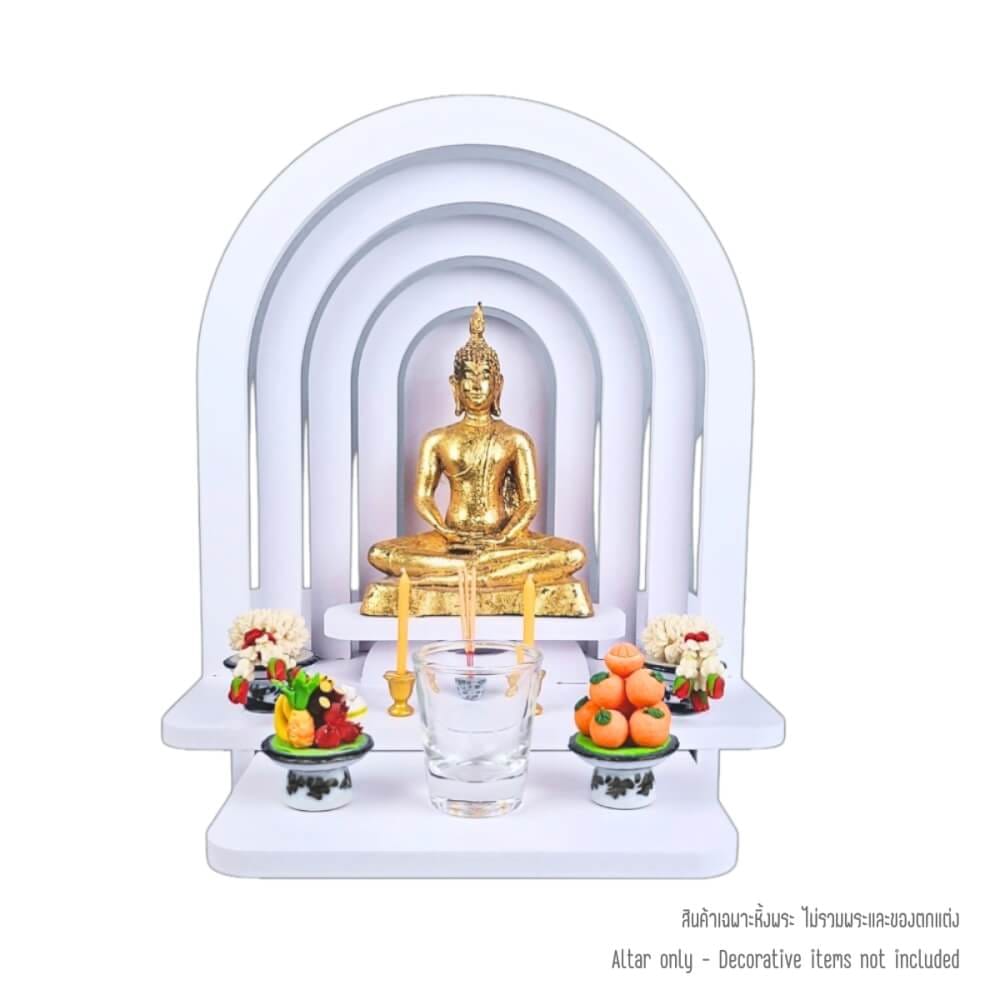 หิ้งพระตั้งโต๊ะและติดผนัง KAF รุ่น MN04 สไตล์โมเดิร์น พร้อมถาดสไลด์