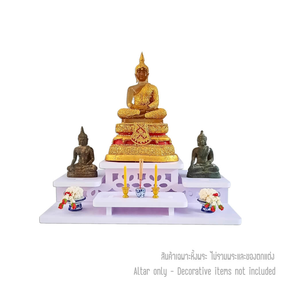 โต๊ะหมู่บูชาพระสไตล์มินิมอล KAF รุ่น NEW-TM02XL ฉลุลายโมเดิร์น