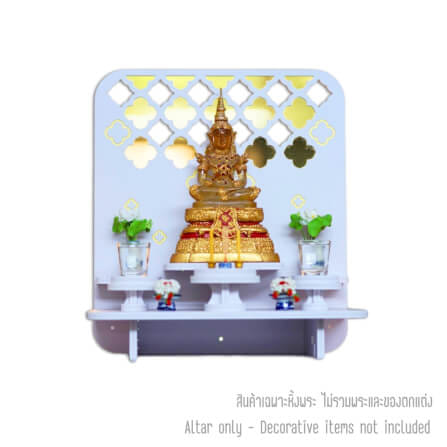 หิ้งพระตั้งโต๊ะและติดผนังโมเดิร์น KAF รุ่น PREM-03XL ลายกระจกทองพรีเมียม
