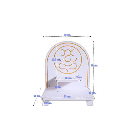 หิ้งพระพิฆเนศ KAF รุ่น PKS ลายกลมมินิมอล ตั้งโต๊ะ–ติดผนังได้_4