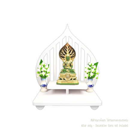 หิ้งพระทรงใบโพธิ์สไตล์มินิมอล KAF รุ่น Q8 ลายโพธิ์ทองกระจกเงา_0