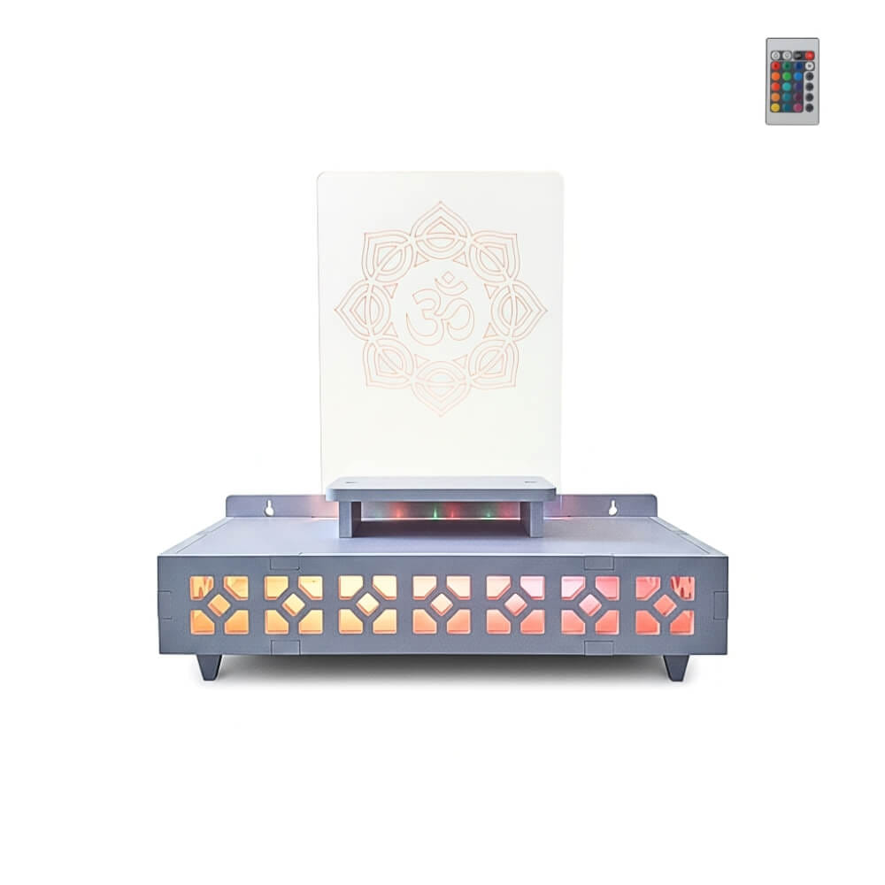 หิ้งพระมีไฟสไตล์โมเดิร์น KAF รุ่น SHBOX-LIGHT01 ลายโอม