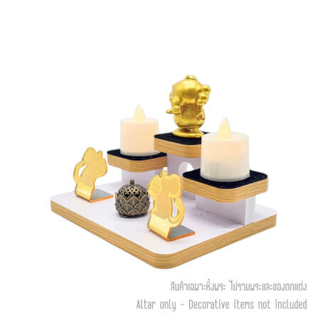 หิ้งพระตั้งโต๊ะมินิมอล KAF รุ่น TM-XS ผ้ากำมะหยี่ดำขอบไม้_7