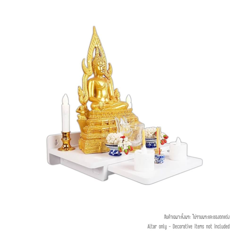 หิ้งพระโมเดิร์น KAF รุ่น SIMPLE-PLUS01 ตั้งโต๊ะและติดผนังได้ พร้อมถาดสไลด์เพิ่มพื้นที่_0