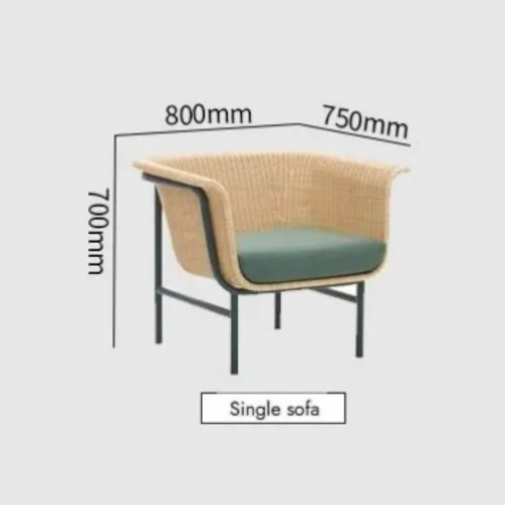 โซฟา 1 ที่นั่ง BUNISE รุ่น AMALFI ขนาด 80×75×70 ซม. สีเขียว_1