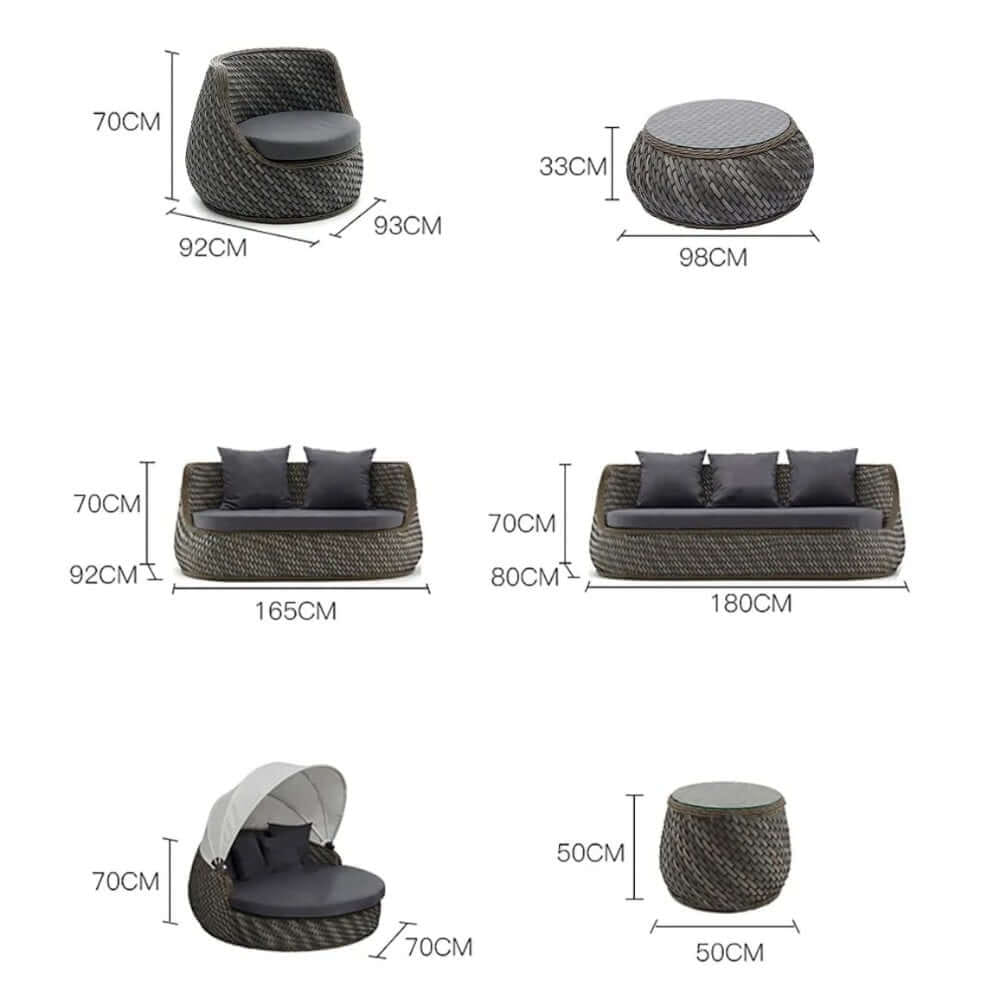 เตียงพักผ่อน BUNISE รุ่น P3403 ขนาด 70×70×70 ซม. สีน้ำตาล_7