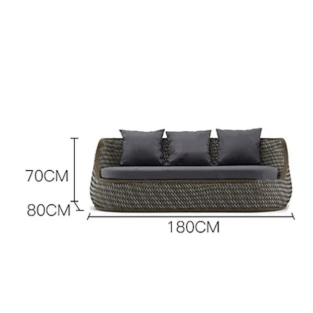 โซฟาสนาม  3 ที่นั่ง BUNISE รุ่น P3403 ขนาด 180×80×70 ซม. สีน้ำตาล_1