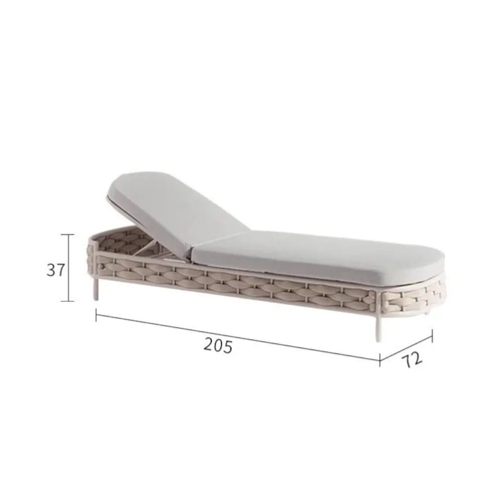 เตียงริมสระ BUNISE รุ่น PALMIRA ขนาด 205&times;72&times;37 ซม. สีเทา