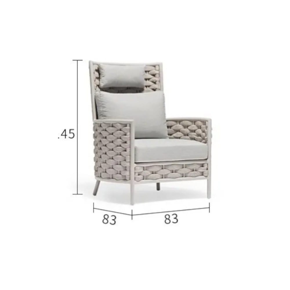 เก้าอี้พักผ่อน BUNISE รุ่น PALMIRA ขนาด 83&times;83&times;45 ซม. สีเทา