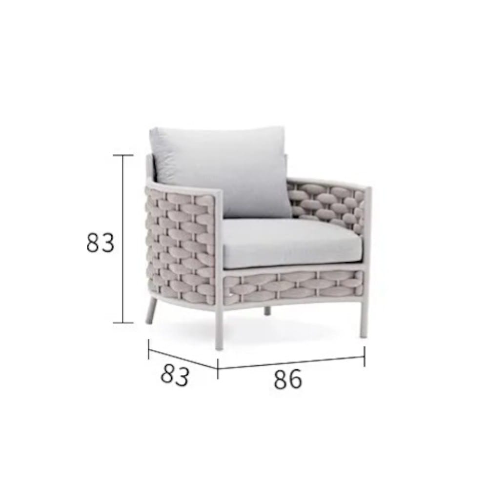 โซฟาอะลูมิเนียม 1 ที่นั่ง BUNISE รุ่น PALMIRA ขนาด 86&times;83&times;83 ซม. สีเทา