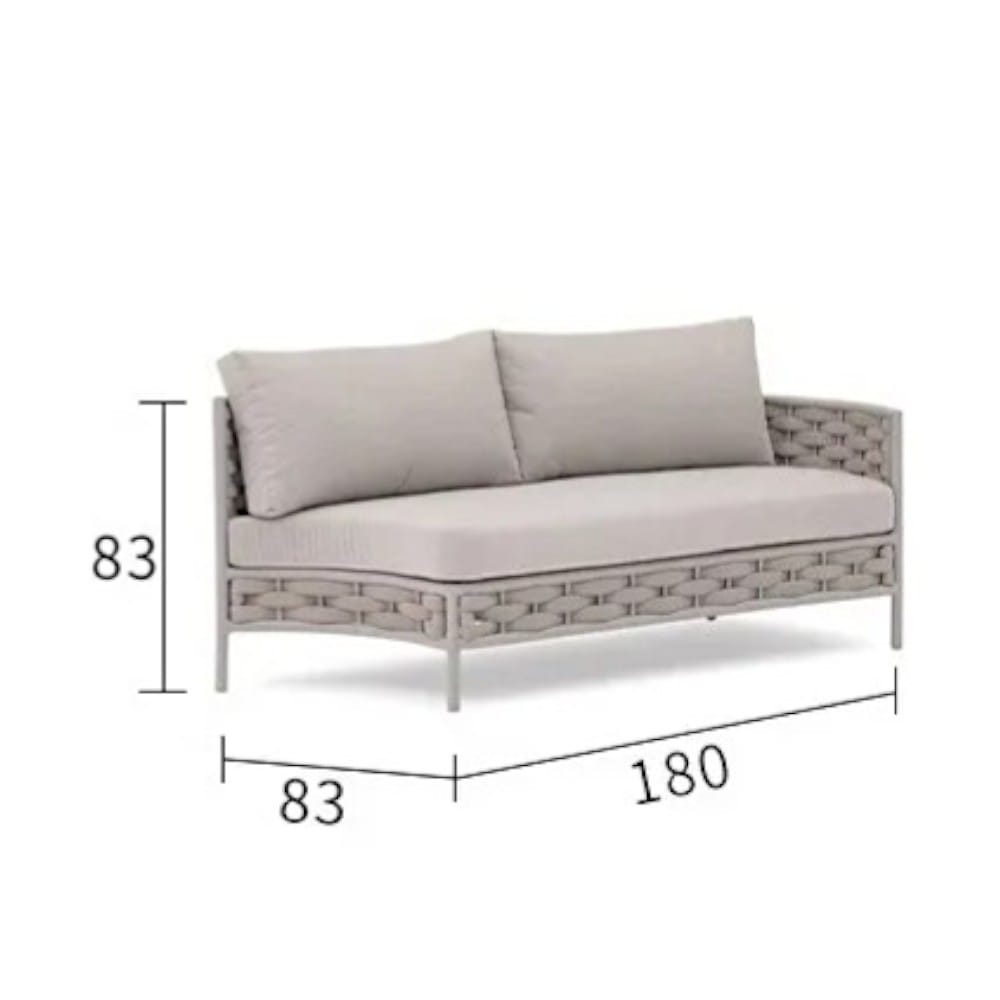 โซฟาอะลูมิเนียมมุมซ้าย BUNISE รุ่น PALMIRA  ขนาด 180&times;83&times;83 ซม. สีเทา