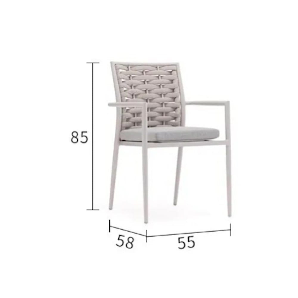 เก้าอี้สนาม BUNISE รุ่น PALMIRA ขนาด 55×58×85 ซม. สีเทา_1