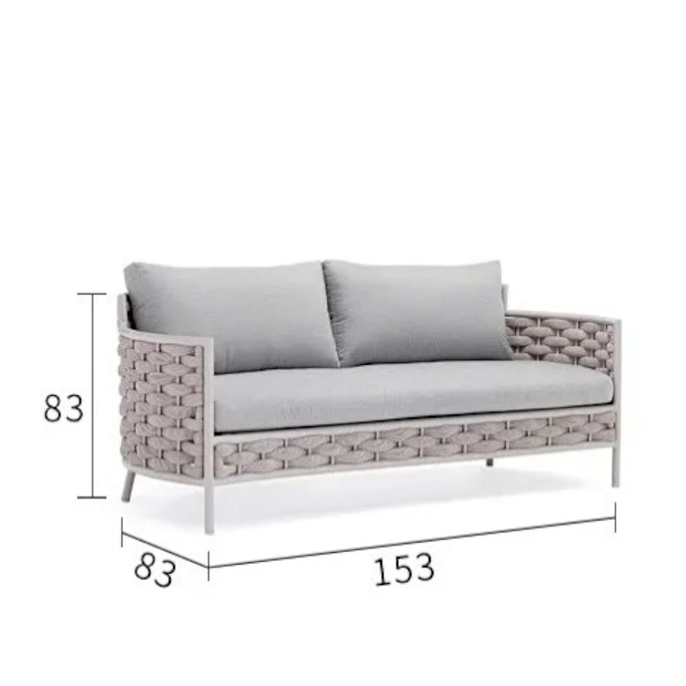 โซฟาอะลูมิเนียม 2 ที่นั่ง BUNISE รุ่น PALMIRA  ขนาด 153×83×83 ซม. สีเทา_1
