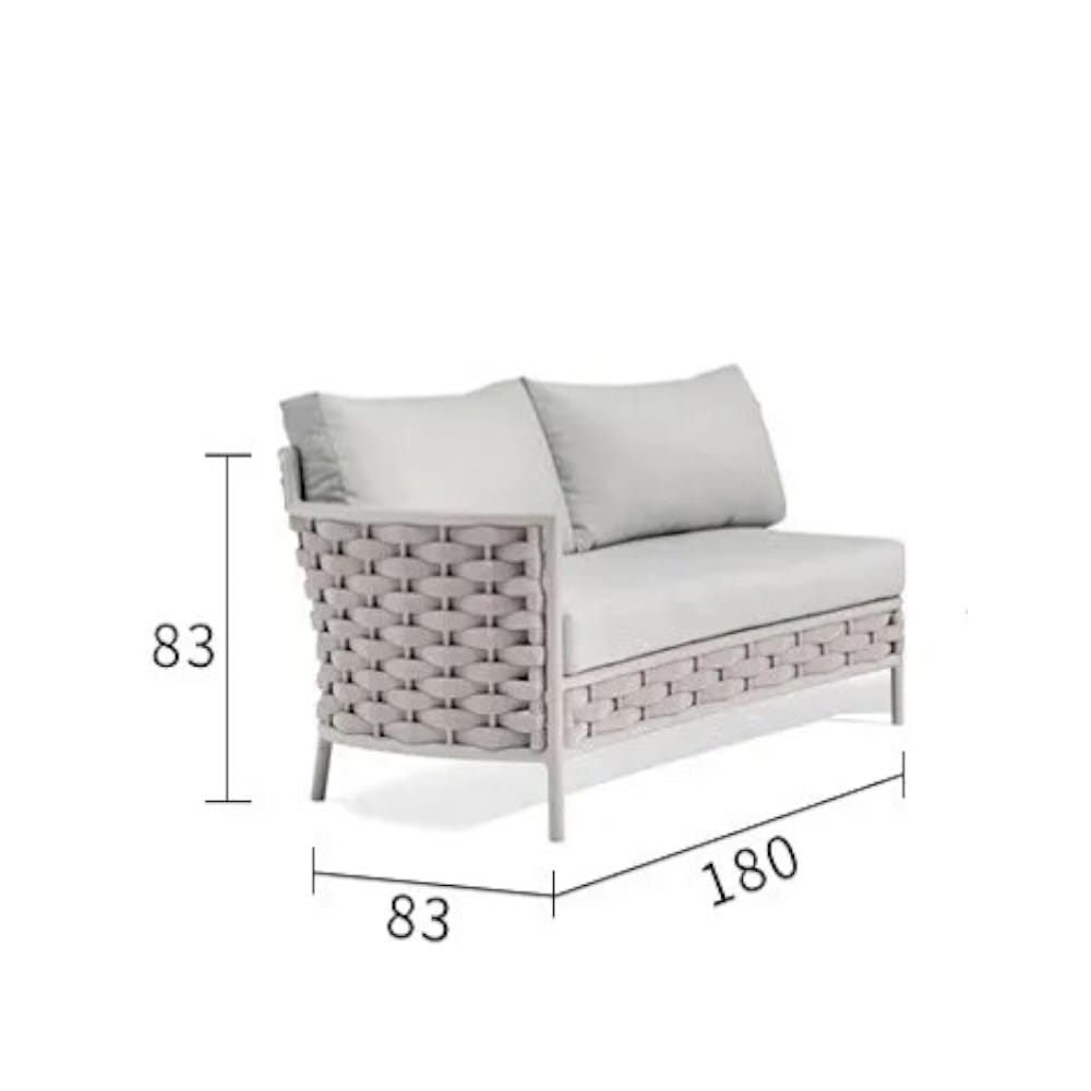 โซฟาอะลูมิเนียมมุมขวา BUNISE รุ่น PALMIRA  ขนาด 180×83×83 ซม. สีเทา_1