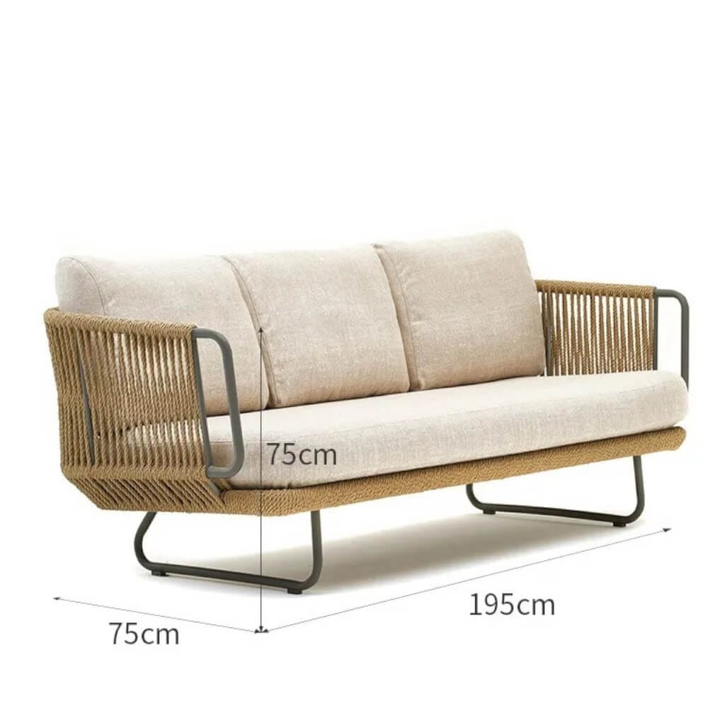 โซฟา 3 ที่นั่ง BUNISE รุ่น SUNLIT ขนาด 195×75×75 ซม. สี APRICOT_1