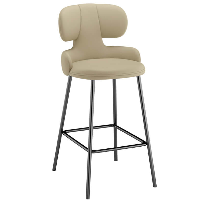 เก้าอี้บาร์ BUNISE รุ่น BS7 สไตล์หรู ขนาด 49×49×113 ซม. สีเบจ_0