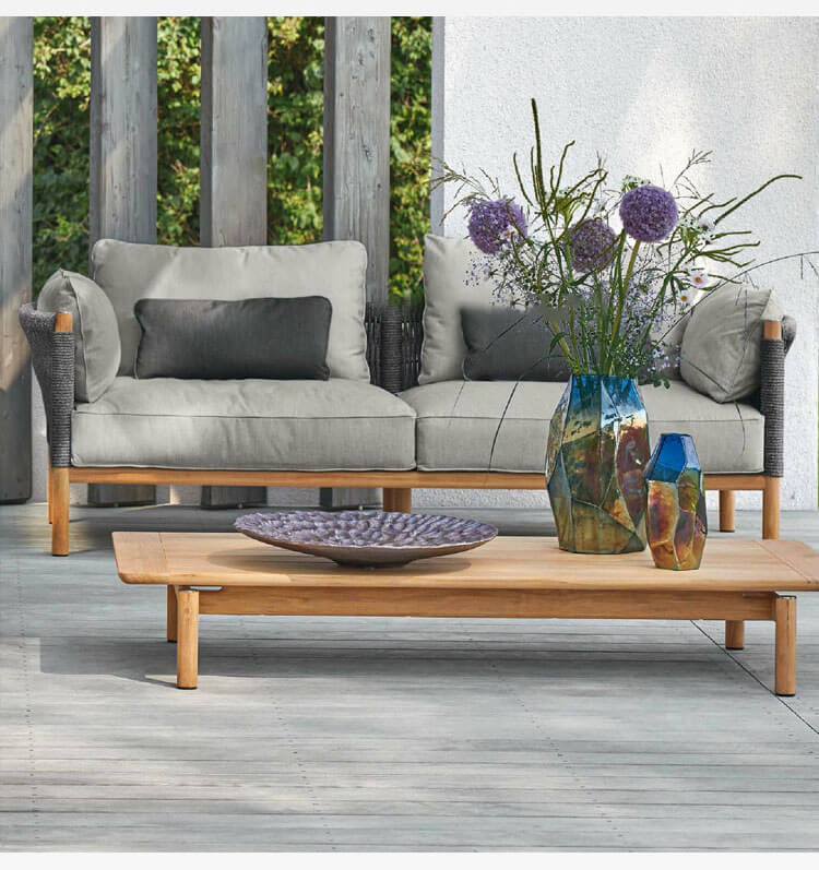 โซฟาหวาย PE 3 ที่นั่ง BUNISE รุ่น CASSIS ขนาด 185&times;87.5&times;64 ซม. สีเทา