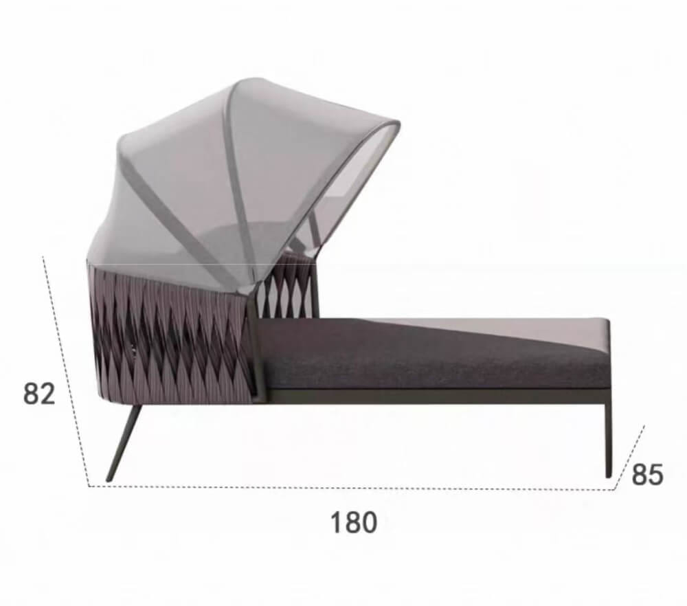 เตียงริมสระ BUNISE รุ่น CASCADE ขนาด 180×75×140 ซม. สีเทา_1