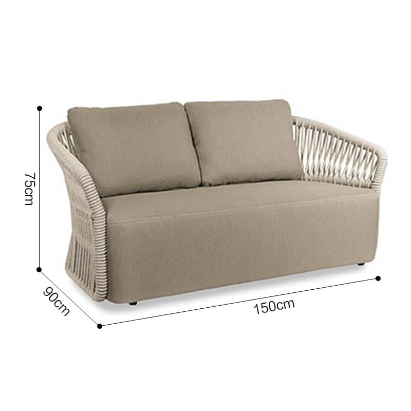 โซฟาสนาม 2 ที่นั่ง BUNISE รุ่น LAGUNA ขนาด 150&times;90&times;75 ซม. สีแอปริคอต