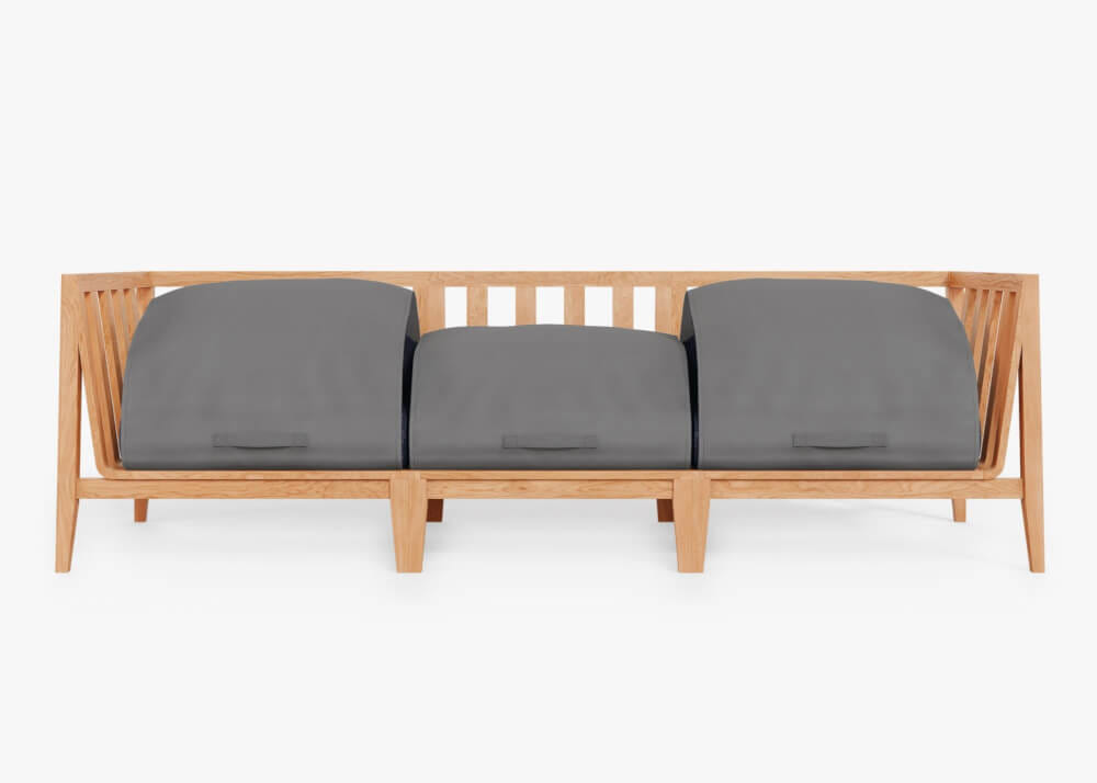 โซฟาไม้สัก 3 ที่นั่ง BUNISE รุ่น OT07 ขนาด 249×88×74 ซม. สี น้ำเงินเข้ม_2