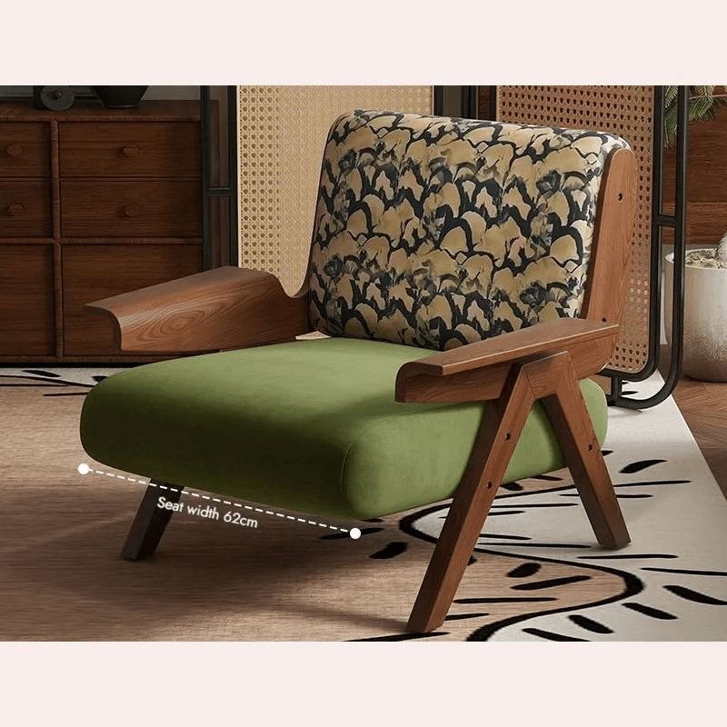 เก้าอี้พักผ่อนไม้ยางพารา BUNISE รุ่น ZEBRA  ขนาด 86×77×78 ซม. สีวอลนัท_2