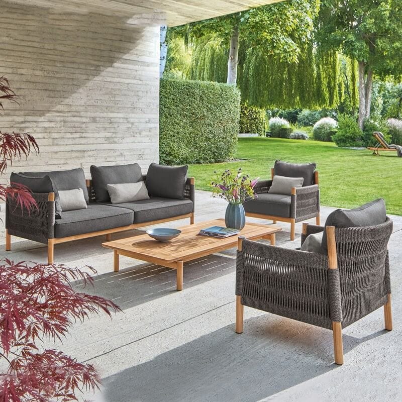 โซฟาหวาย PE 3 ที่นั่ง BUNISE รุ่น CASSIS ขนาด 185&times;87.5&times;64 ซม. สีเทา