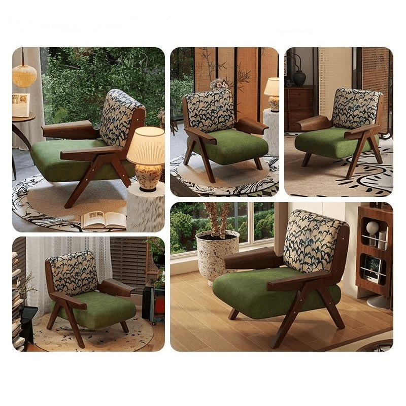 เก้าอี้พักผ่อนไม้ยางพารา BUNISE รุ่น ZEBRA  ขนาด 86×77×78 ซม. สีวอลนัท_4