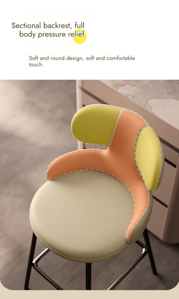 เก้าอี้บาร์ BUNISE รุ่น BS7 สไตล์หรู ขนาด 49×49×113 ซม. สีเบจ_5