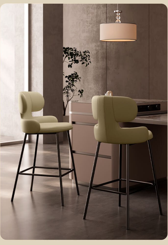 เก้าอี้บาร์ BUNISE รุ่น BS7 สไตล์หรู ขนาด 49×49×113 ซม. สีเบจ_7