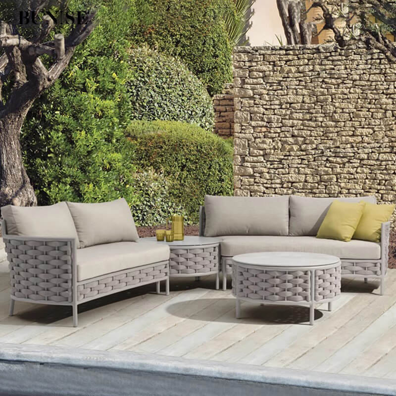 โซฟาอะลูมิเนียมมุมขวา BUNISE รุ่น PALMIRA  ขนาด 180×83×83 ซม. สีเทา_6