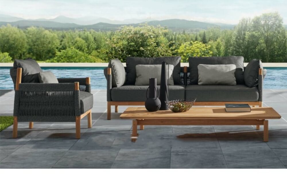 โซฟาหวาย PE 2 ที่นั่ง  BUNISE รุ่น CASSIS ขนาด 152&times;87.5&times;64 ซม. สีเทา