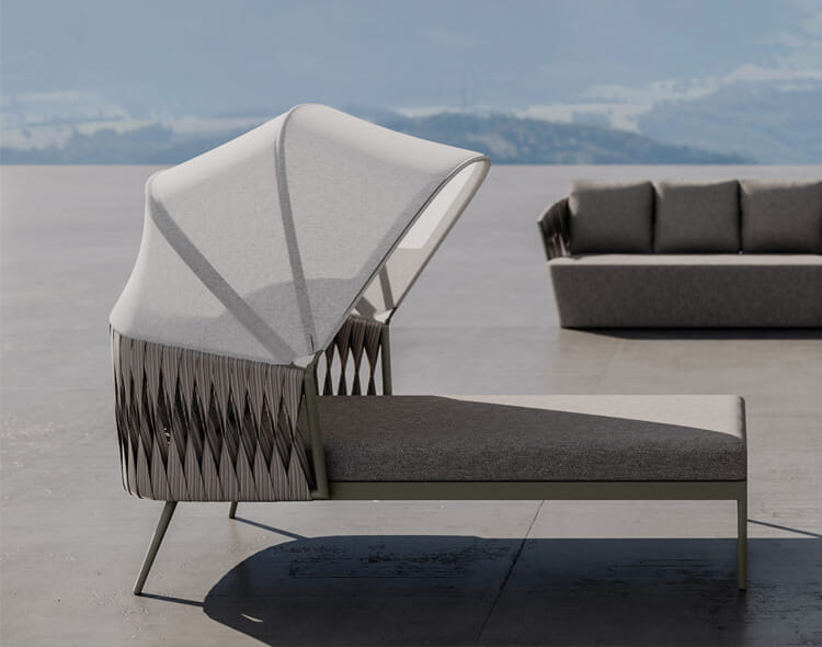 เตียงริมสระ BUNISE รุ่น CASCADE ขนาด 180×75×140 ซม. สีเทา_2