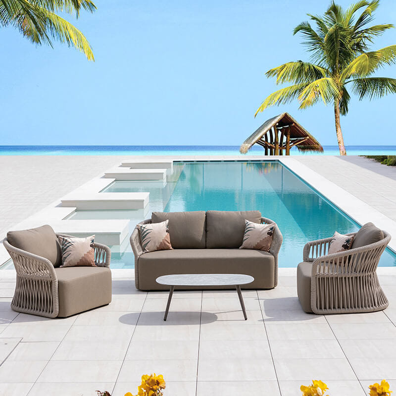โซฟาสนาม 2 ที่นั่ง BUNISE รุ่น LAGUNA ขนาด 150&times;90&times;75 ซม. สีแอปริคอต