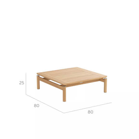 โต๊ะไม้สักเหลี่ยม รุ่น BUNISE CASSIS ขนาด 80×80×25 ซม. สีไม้_0
