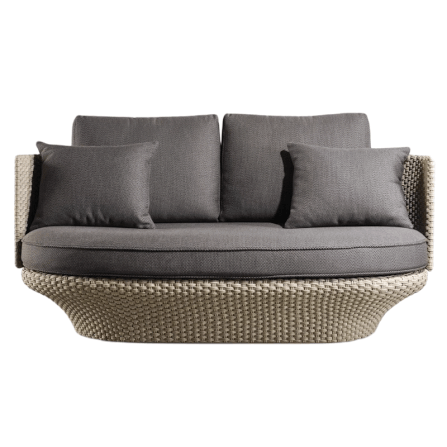 โซฟาสนาม 2 ที่นั่ง BUNISE รุ่น P66 ขนาด 155×80×77 ซม. สีเทา_0