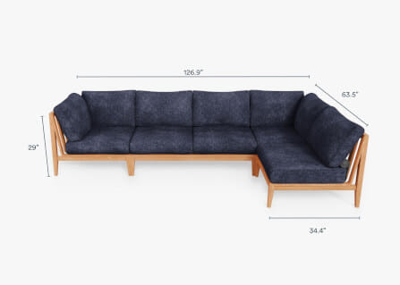 โซฟาไม้สักตัวแอล 6 ที่นั่ง BUNISE รุ่น OT02 ขนาด 322×163×74 ซม. สีกรมท่าทะเล_1