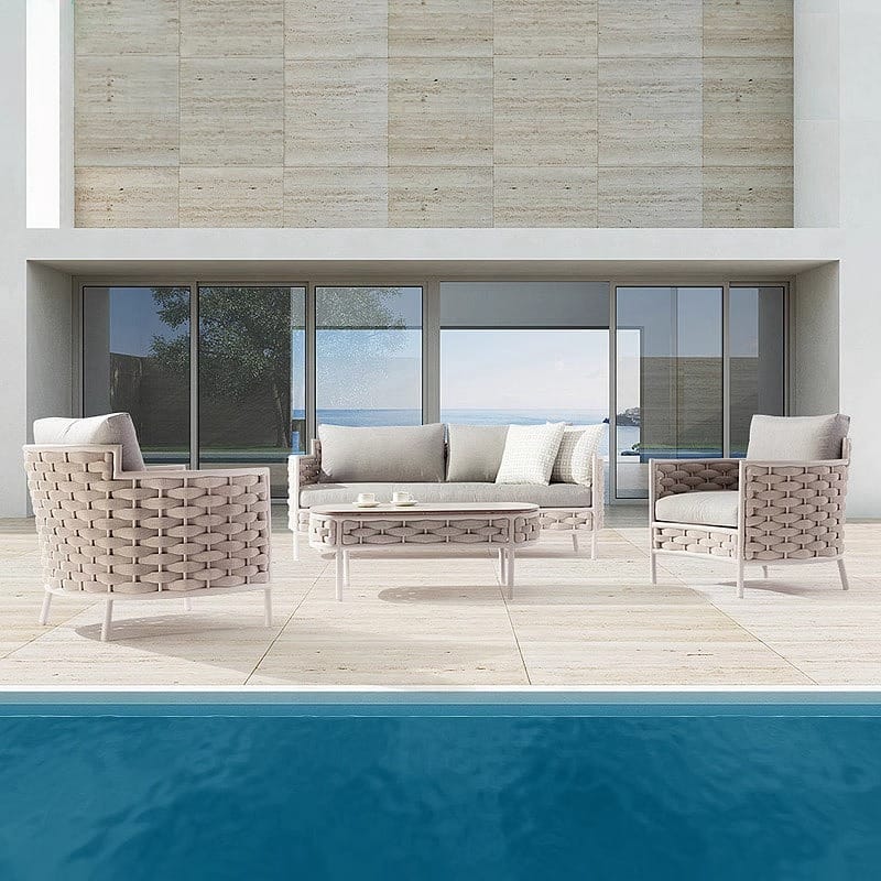 โซฟาอะลูมิเนียม 2 ที่นั่ง BUNISE รุ่น PALMIRA  ขนาด 153×83×83 ซม. สีเทา_2